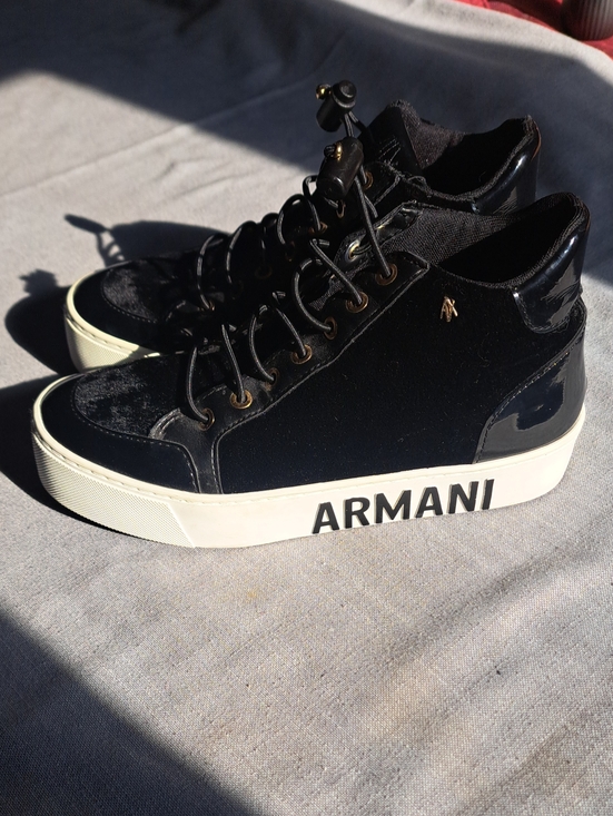 Giorgio Armani Other - Giorgio Armani Black Velvet Sneakers